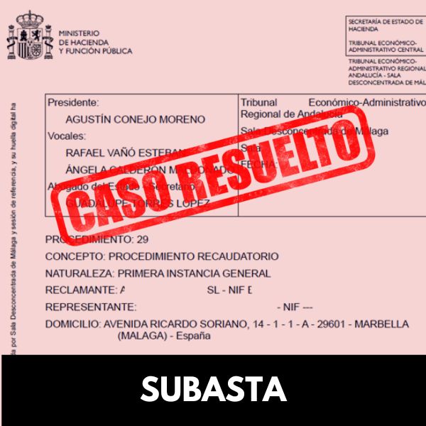 Anulación de Subasta Tributaria por 238.000€